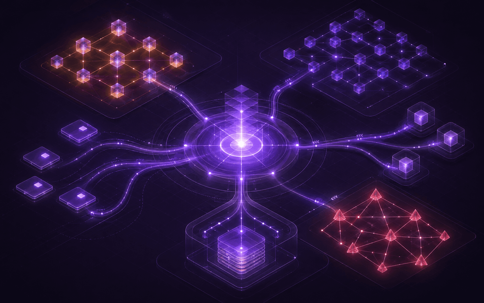 Multi-chain payment and wallet infrastructure visualization