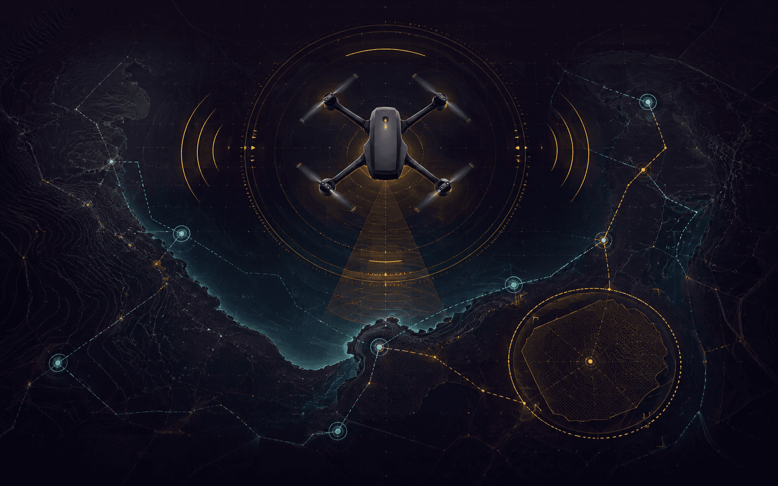 Drone telemetry, route, and operations map visualization